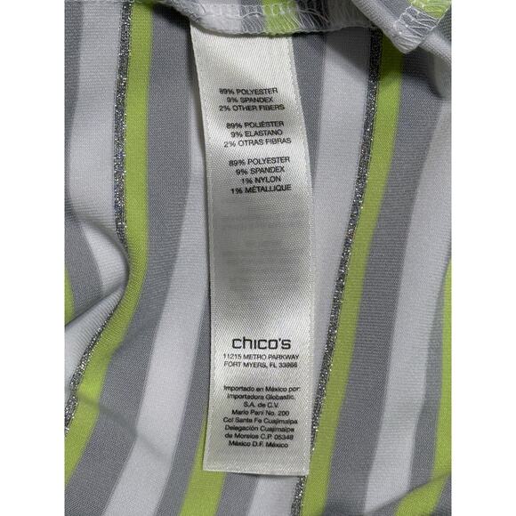 Zenergy Golf by Chico's Striped Short-Sleeved Shirt, Size 2 - Picture 6 of 6